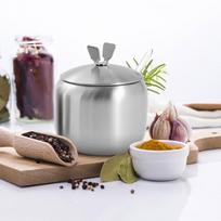 Premium Food Grade Stainless Steel Seasoning Jar 8.5cm Lifting Handle Versatile Storage Canister for Coffee Tea 9.6X8.5X8.5CM