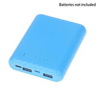 Input 5V/2.1A Detachable 4 Slots 18650 Battery Box Case DIY Power Set Material Mini Solderless Power Supply Housing mėlyna