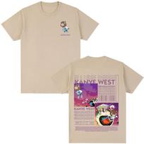Rapper Kanye West Graduation Bear Print T Shirt Men Women Fashion Hip Hop Oversized T-shirt Short Sleeve Cotton Casual T-shirts S įvairiaspalvis