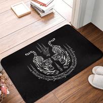 Thailand Twin Tiger Sak Yant Muay Thai Doormat Indoor Entrance Mat Non-Slip Kitchen Carpet Living Room Rug Welcome Doormat 40x60cm