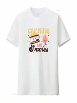 Marsha The Marshmallow And Sparky Campfire Cream  Graphic Tee S'more T Shirt With Saying Retro Food Funny Soft S įvairiaspalvis
