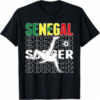 Senegal Soccer Fans Jersey Proud Senegalese Football Lovers T-Shirt(1) S įvairiaspalvis