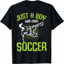 Just A Boy Who Loves Soccer Player Boys Kids T-Shirt S įvairiaspalvis