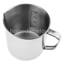 Stainless Steel Measuring Cup Frothing Pitcher with Marking with Handle for Milk Froth Latte Art 17.6/35oz, 0.5/1 Liter