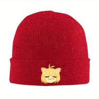 pc Neco Arc Bonnet Hats tsukihime Knit Hat Unisex Women Retro Warm Soft Beanie Hats Spring Hippie Printed Cap