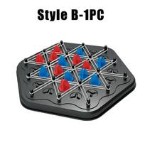 Chain Chess Classic Puzzle Board Game 1/2/4PCS Triangle Chess Rubber Band Multiplayer Battle Educational Chess for Kids