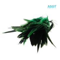 ABBY-Approx. 250Pcs Dyed Decoration Rooster Cock Feather Green žalia