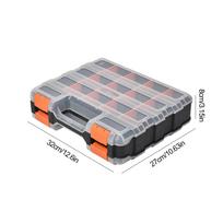 Plastic Portable Parts Toolbox Multi-Grid Combination Tool Storage Box Double Side Hardware Organizer Container for Screws Nuts