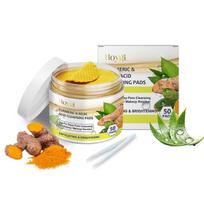 Turmeric Acid Cleaning Pads - Gentle Exfoliation & Deep Cleansing for Bright, Smooth Skin - 50 Count with Kojic Acid & Aloe Vera for Oil & Blackhead R