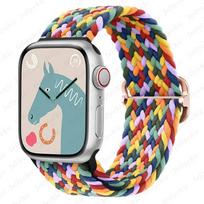 Pintas Solo Loop Apple Watch Ultra apyrankė 40mm 44mm 41mm 38mm 49mm 45mm Elastinė nailoninė apyrankė iWatch serijai 9 8 7 3 se apyrankė 38mm 40mm 41mm