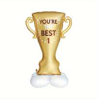 1 First Place Trophy, Trophy Aluminum Foil Balloon, Suitable for Football, Birthday Themed Parties, and Competitive Themed Party Decorations Other