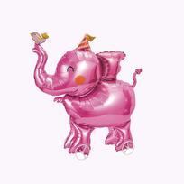 1 Piece of Pink Elephant Foil Balloon with Wheels, Suitable for Birthday Parties, Animal-Themed Birthday Parties, and Jungle-Themed Party Decorations Other