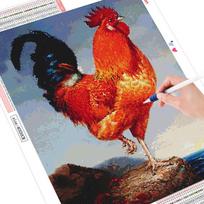 Diamond Painting 5D Cock Mosaic Home Decoration Embroidery Animal Picture 20X30CM
