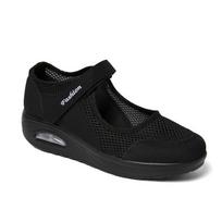 Summer 2023 Women's Low-Top Air Cushion Velcro Mesh Sneakers 43 juoda
