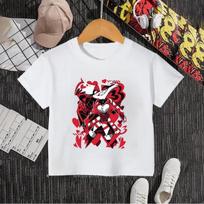 Newest Arrivals Striking Hazbin Hotel Anime Prints Embellish Simple Elastic T-shirts Perfect for Stylish Boys Girls Shirts 110