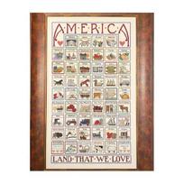 America Love Embroidery Kit Land That We Love Cross Stitch Kit DIY 50 States Cross Stitch Patriotic Craft 1 Set