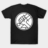 Men Black Print T-shirt Hellboy Bprd No-Cut Transfer Paper Print Cotton Tshirt XL juoda