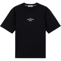Stone Island logotipas, apvalus kaklas, trumpos rankovės, margintas marškinėliai, vyriški viršutiniai drabužiai L1S152100023S0091-V0029 S black