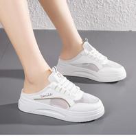 Board shoes 2025 new versatile and comfortable summer sports explosion breathable niche with skirt lazy little white shoes 35 chaki