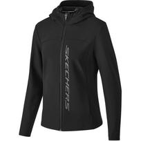 Skechers Basic Sports Series Fashion Comfortable Versatile Hooded Jacket Women jackets Black P424W122-0018 S