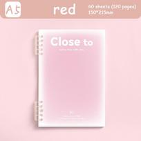 PVC Cover A5/B5 Binder Notebook Loose Leaf Horizontal Line Notebook  School Supplies red-A5