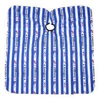 Salon Barber Hairdressing Hairdresser Hair Cutting Collar Gown Cape Cloth Blue & White Stripes