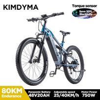 KIMDYMA K01 visureigis elektrinis dviratis su plačiomis padangomis, 1500 W varikliu, nuimama 48 V 20 Ah baterija, sukimo momento jutikliu ir visureigio droseliu