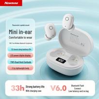 Newsmy LY02 Digital Display TWS True Wireless Earbuds skaitmeninis ekranas baltos spalvos