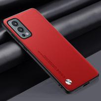 Prabangus PU odinis dėklas, skirtas OnePlus Nord 2 5G galinis dangtelis matinis silikoninis pilnai apsaugotas telefono dėklas, skirtas One Plus Nord 2 Nord2 For OnePlus Nord 2 raudona