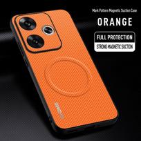 For Xiaomi Poco F6 Case Luxury Car Magnetic Holder Phone Case For Redmi Turbo 3 TPU Silicone Shockproof Protective Back Cover For Poco F6 oranžinė