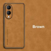For Vivo Y17S Case Luxury PU Leather Phone Case For Vivo Y28 5G Back Cover Matte TPU Silicone Shockproof Full Protection Coque For Vivo Y28 5G ruda