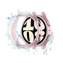 Glass+Case for Samsung Galaxy Watch 6 40mm 44mm Accessories PC Frame Protective Bumper galaxy Watch 6 Classic 43mm 47mm Cover Galaxy Watch 6 40mm rožinio aukso spalvos