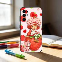 s-Strawberry Shortcake Phone Case For Samsung S25,S24,S21,S22,S23,S30,Ultra,S20,Plus,Fe,Note,10,9,5G Black Cover Samsung S26ULTRA