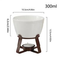 300ml Portable Ceramic Fondue Mug Heat Resistant for Melting Chocolate Cheese & Dip, Dessert Parties, Picnics & Office Snacks