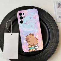 Lovely C-Capybara  Phone Case For Samsung S25,S24,S21,S22,S23,S30,Ultra,S20,Plus,Fe,Soft Silicone Black Cover Samsung S25ULTRA