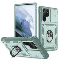 For Samsung Galaxy S22 S21 FE Ultra Plus A52 A51 A32 5G Case Heavy Duty with Camera 360 Degree Rotate Kickstand Sturdy Cover for Galaxy S21 FE mėtų žalios spalvos