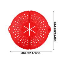 Silicone Splatter Guard Foldable Heat-Resistant Cover Rotatable Grease Shield for Frying Cooking Boiling Stewing Steaming, Home raudona