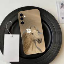 Cute fashion embroidered three ponies   Phone Case Black Silicone Soft For Samsung Galaxy A73,A72,A71,A70,A53,A52,A51 Samsung a71 4g