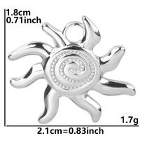 Waterproof Stainless Steel Le Soleil Lune Sun Moon Star Charm DIY Crystal Drip Oil Stone Pendants For Jewelry Making Accessories