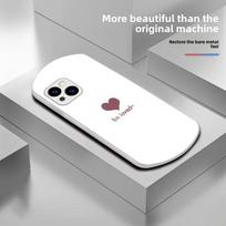 Circular liquid metal paint glass phone case suitable for iPhone 16 15 14 13 12 11 Pro/Max/Plus anti drop and shockproof iPhone 17PRO balta