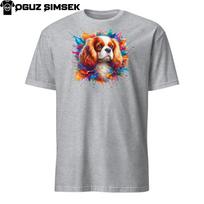 Colorful Cavalier King Charles Spaniel Unisex T-Shirt Mens Womens Tees Top - Vibrant Dog Lover Tee XL