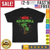 Mele Kalikimaka Hawaiian Christmas Palm Tree Lights Xmas T Shirt Mens Womens Tees Top Men Women Kid XL