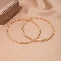 1 pair of super exaggerated metal large circle women's earrings for party wear auksas