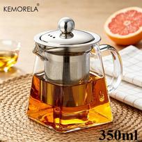 1PCS Glass Teapot Large-Capacity with Stainless Steel Strainer Thickened High-temperature Resistant Teapot for Loose Tea Leaves