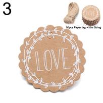 50PCS Gift Wrapping Supplies Hang Tag Gift packing Thank You Crafts DIY Paper Label Multi Style Kraft Paper Tags