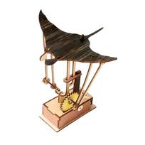 Premium-Handcrafted Mechanical Animal Ornament Artisan Wooden Manta Ray Automaton Hand Crank Kinetic DIY Puzzle Decorations