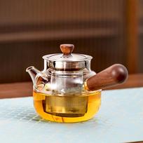 Japanese 240ml Side Handles Glass Teapot with Stainless Steel Tea Diffuser Fine Mesh Filters Kung Fu Tea Set Household Tea Maker gryna