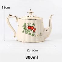 Hot Sale Ceramic Teapot European and American Pastoral Style Home Office Afternoon Tea service Tea Pot Cafe Coffee Pot žemuogės