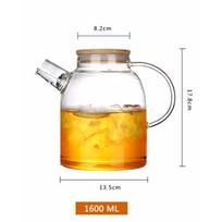 1.8L Heat-Resistant Transparent Borosilicate Glass Teapot Flower Tea Set Coffee Pots Kettle Glass Water Jug Office Home Tool