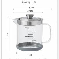 Pige Home 1L Abby Multifunctional Oil Filter Pot High-Borosilicate Glass  Heat-Resistant & Dust-Proof Kitchenware